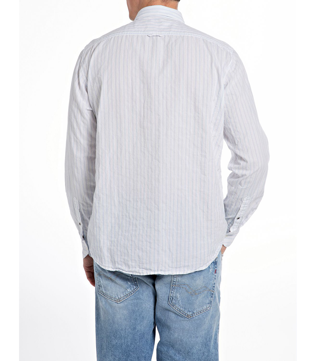 ストライプコットンドビーシャツ 詳細画像 ホワイト×ブルー 2